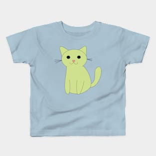 Sitting Cat (Green) Kids T-Shirt